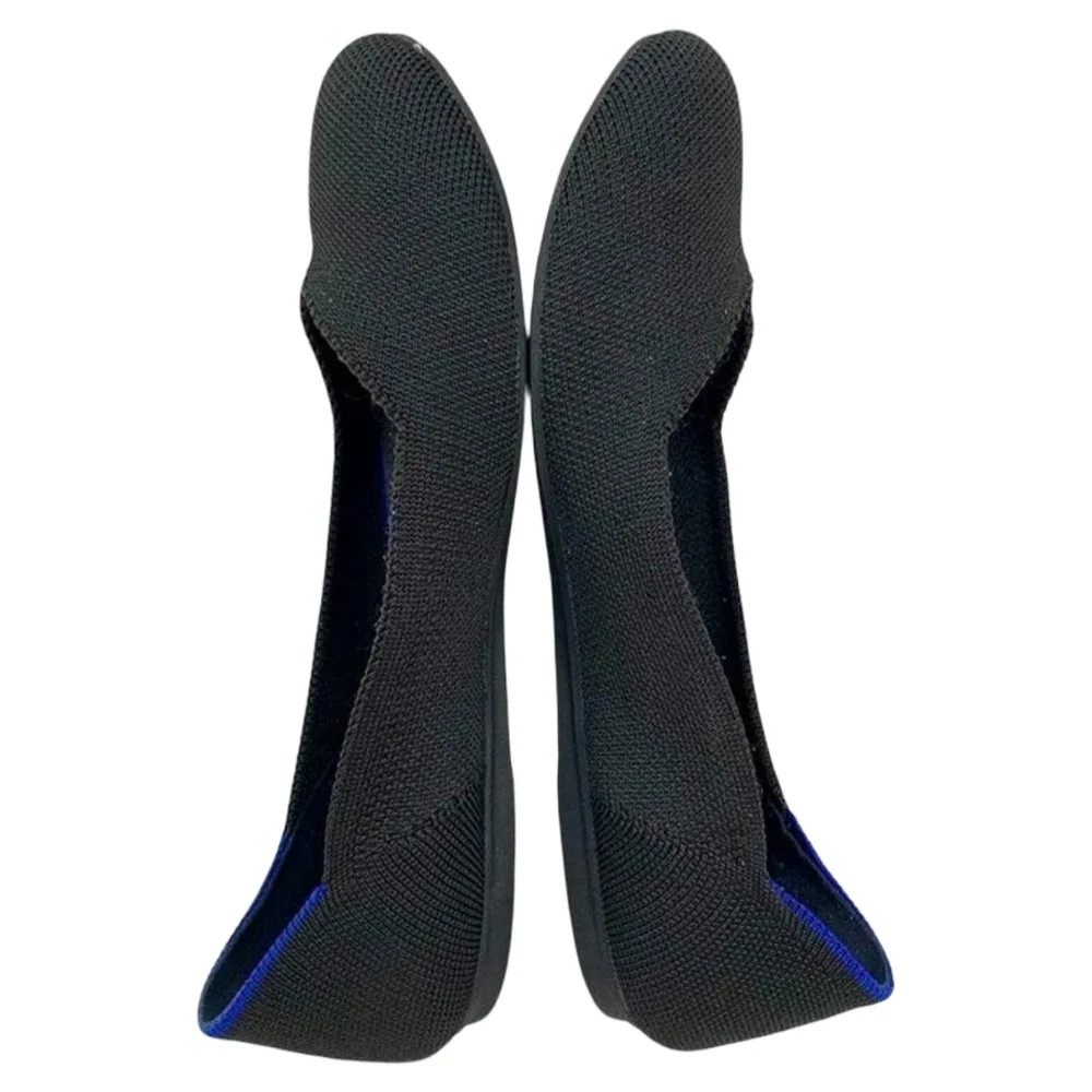 Rothy's Round Toe Black Ballet Flats Slip On Shoes SIZE US W9.5